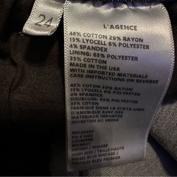 L’AGENCE Blue Denim Skinny Jeans Size 24 - Picture 4 of 4